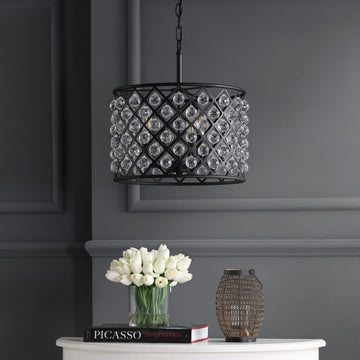 Gabrielle Crystal/Metal LED Pendant - JONATHAN Y
